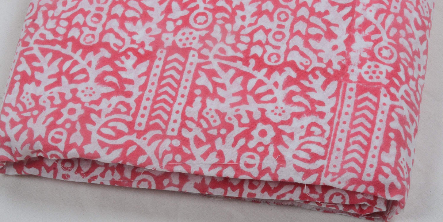 Indian Cotton Block Print Fabric by the Yard -Sewing and Quilting Fabric - Maple Village Lane