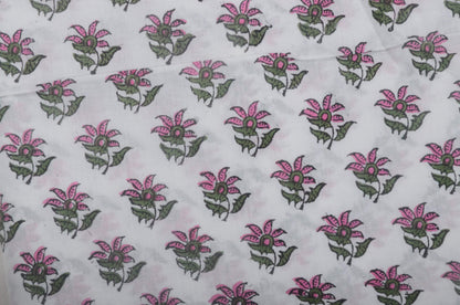 Indian Cotton Block Print Fabric by the Yard -Sewing and Quilting Fabric - Maple Village Lane