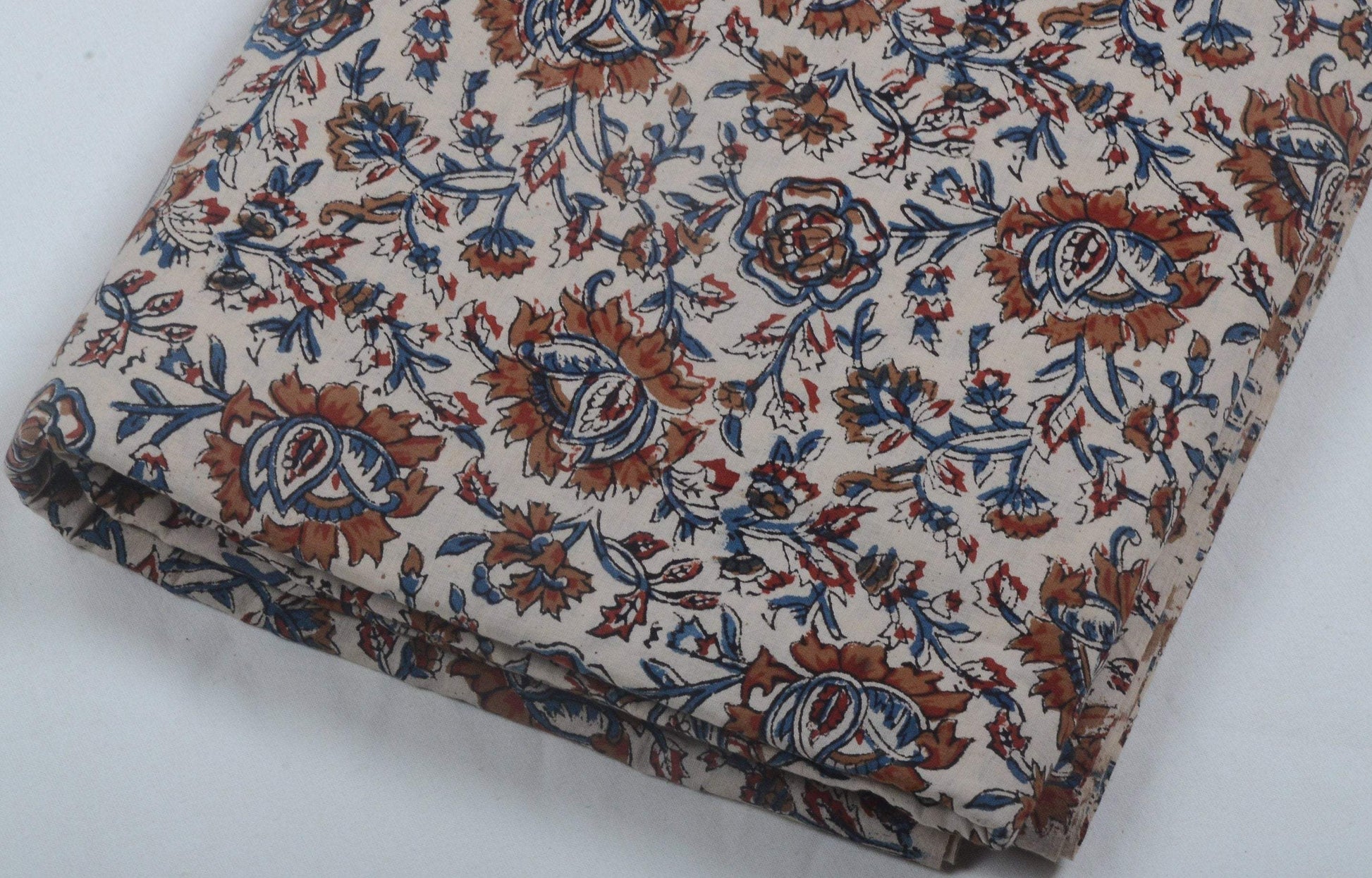 Indian Cotton Block Print Fabric by the Yard -Sewing and Quilting Fabric - Maple Village Lane