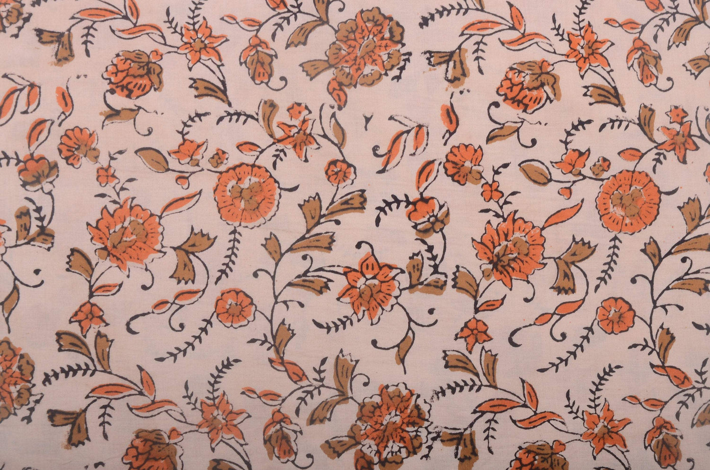 Indian Cotton Block Print Fabric by the Yard -Sewing and Quilting Fabric - Maple Village Lane