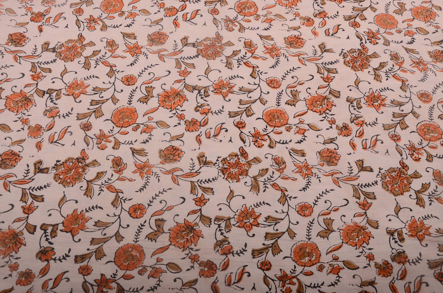 Indian Cotton Block Print Fabric by the Yard -Sewing and Quilting Fabric - Maple Village Lane