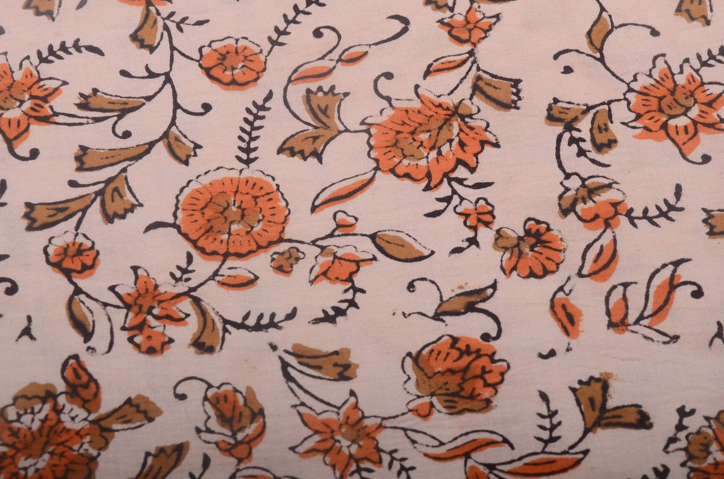 Indian Cotton Block Print Fabric by the Yard -Sewing and Quilting Fabric - Maple Village Lane