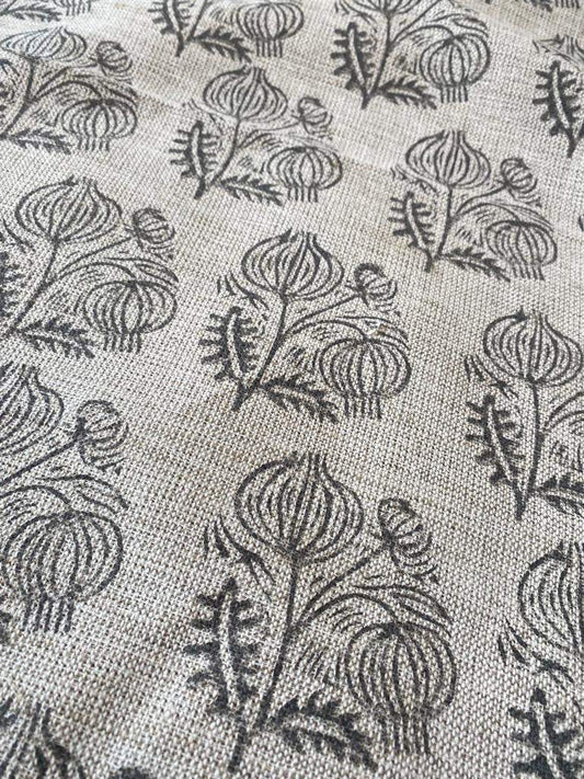 Linen fabric, Fabric by yard, Hand printed fabric, Block Print Fabric, Indian Fabric