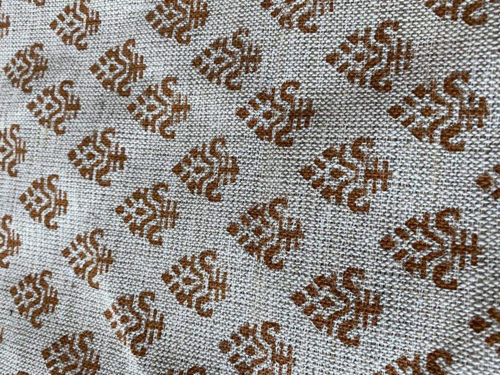 Linen fabric, Fabric by yard, Hand printed fabric, Block Print Fabric, Indian Fabric