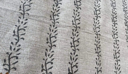 Veera Block Print Handloom Heavy Linen Fabric for Upholstery