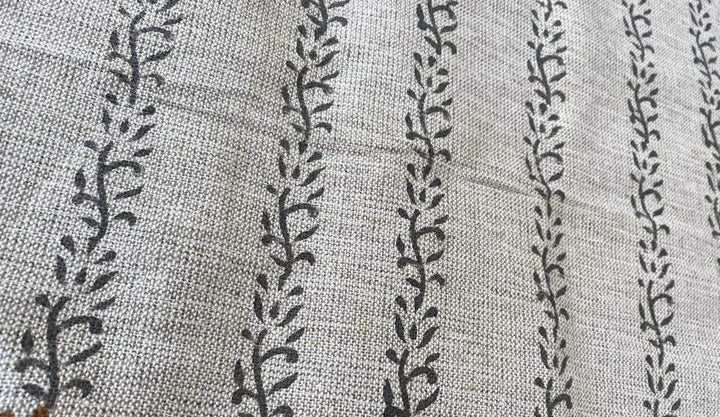 Veera Block Print Handloom Heavy Linen Fabric for Upholstery - Maple Village Lane