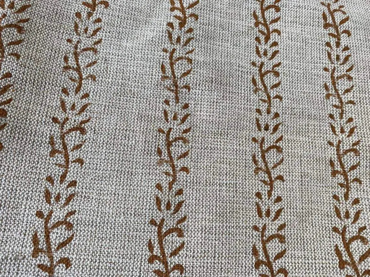 Block Print Handloom Linen Fabric Heavy Linen Fabric, Upholstery fabric ,pillow cover ,home décor mustered Colour - Maple Village Lane