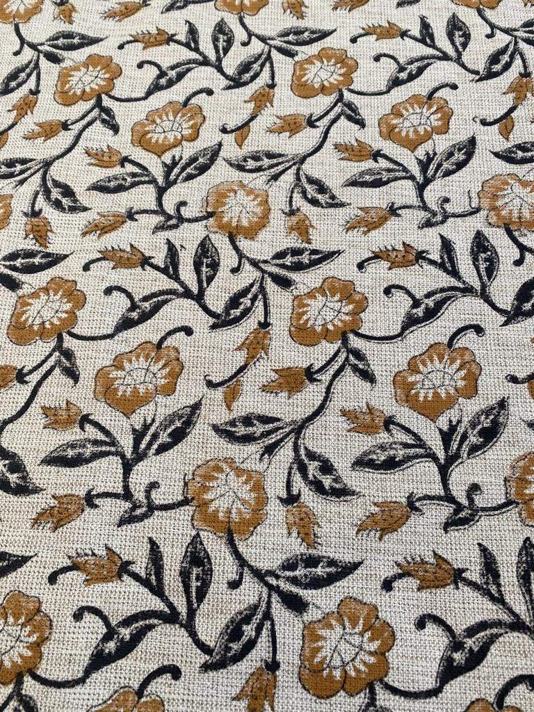 Linen fabric, Fabric by yard, Hand printed fabric, Block Print Fabric, Indian Fabric