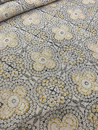Block Print Handloom Linen Fabric Heavy Linen Fabric ,upholstery Fabric, pillow Cover Fabric, Thick fabric natural linen - Maple Village Lane