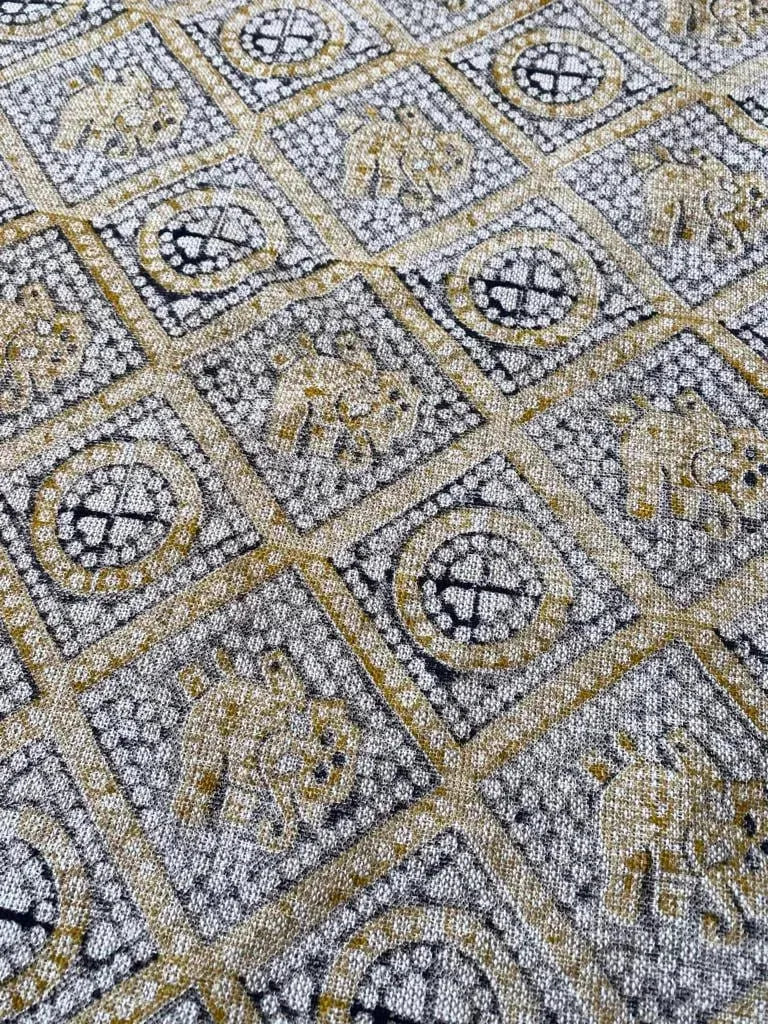 Block Print Handloom Linen Fabric Heavy Linen Fabric ,upholstery Fabric, pillow Cover Fabric, Thick fabric natural linen - Maple Village Lane