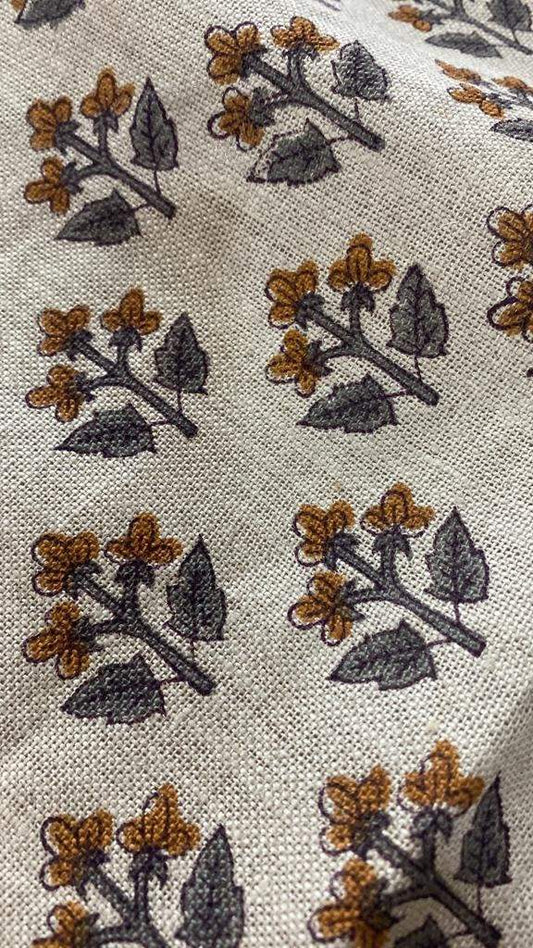 Linen fabric, Fabric by yard, Hand printed fabric, Block Print Fabric, Indian Fabric