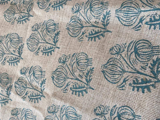 Linen fabric, Fabric by yard, Hand printed fabric, Block Print Fabric, Indian Fabric