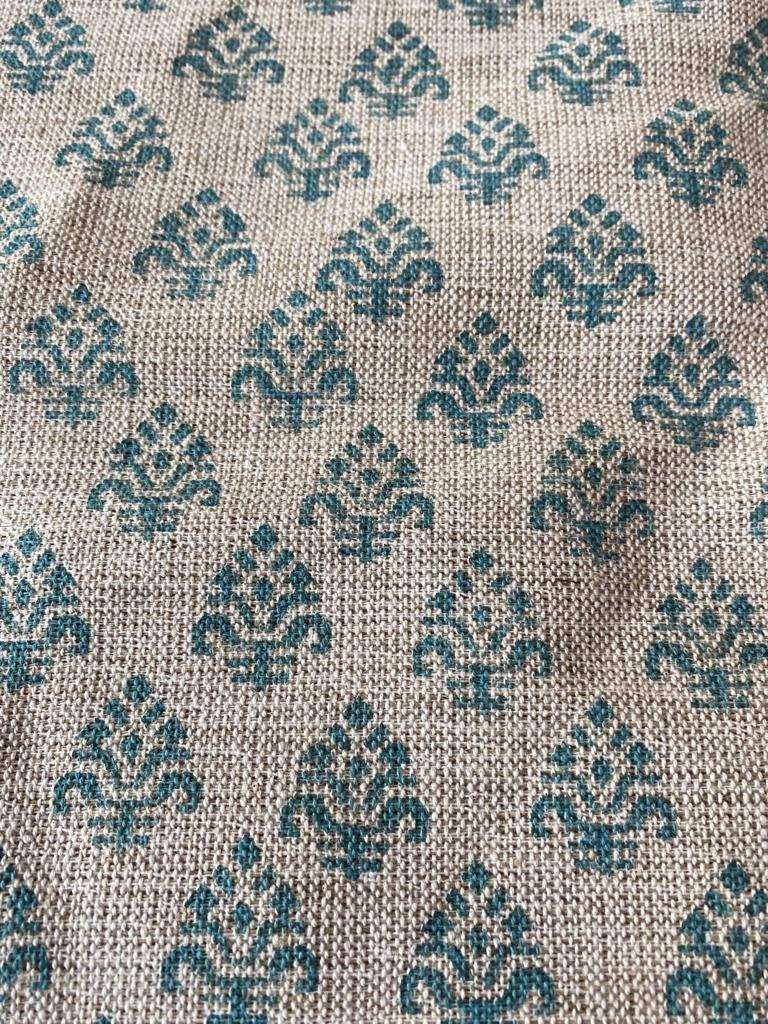 Linen fabric, Fabric by yard, Hand printed fabric, Block Print Fabric, Indian Fabric