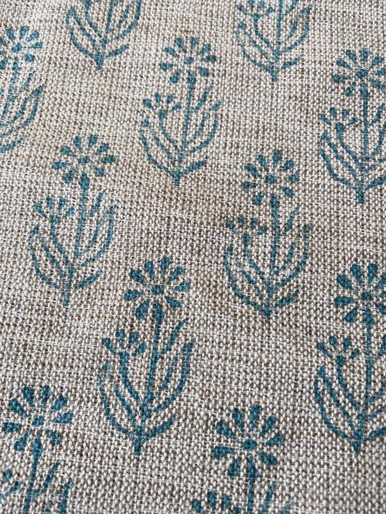 Linen fabric, Fabric by yard, Hand printed fabric, Block Print Fabric, Indian Fabric