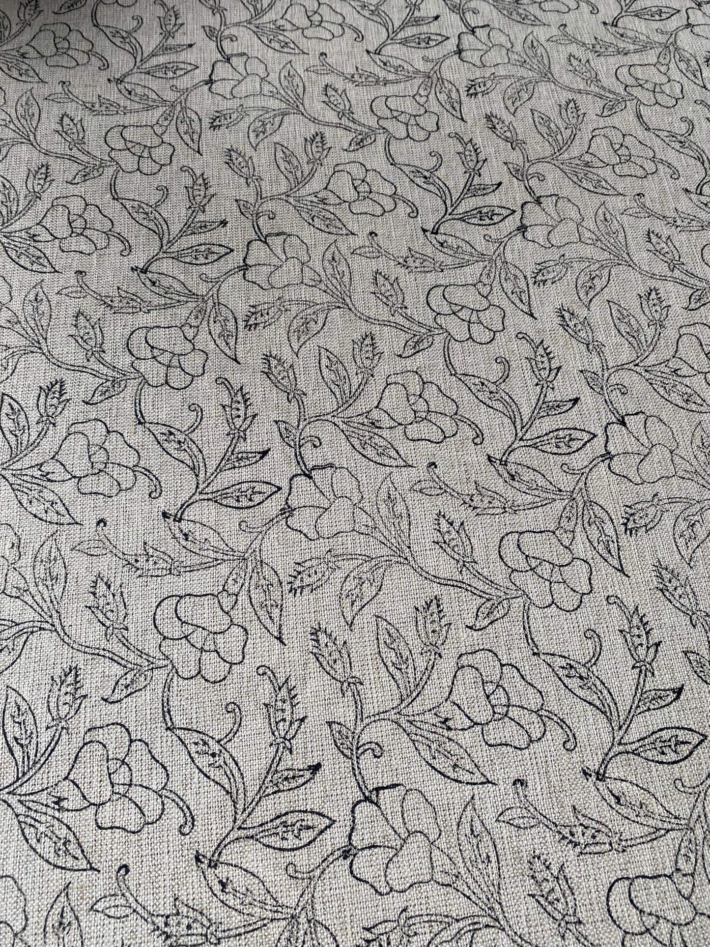 Linen fabric, Fabric by yard, Hand printed fabric, Block Print Fabric, Indian Fabric