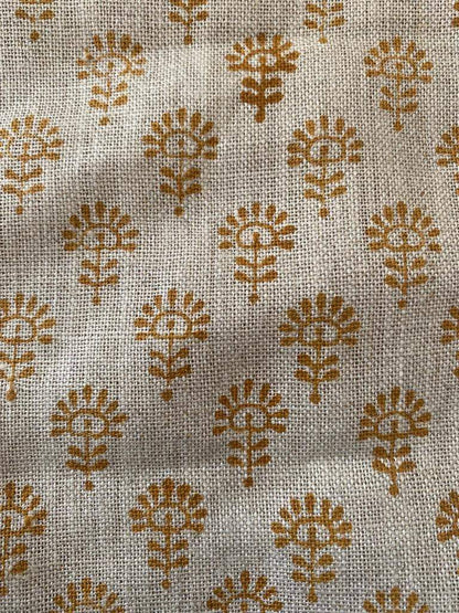 Linen fabric, Fabric by yard, Hand printed fabric, Block Print Fabric, Indian Fabric