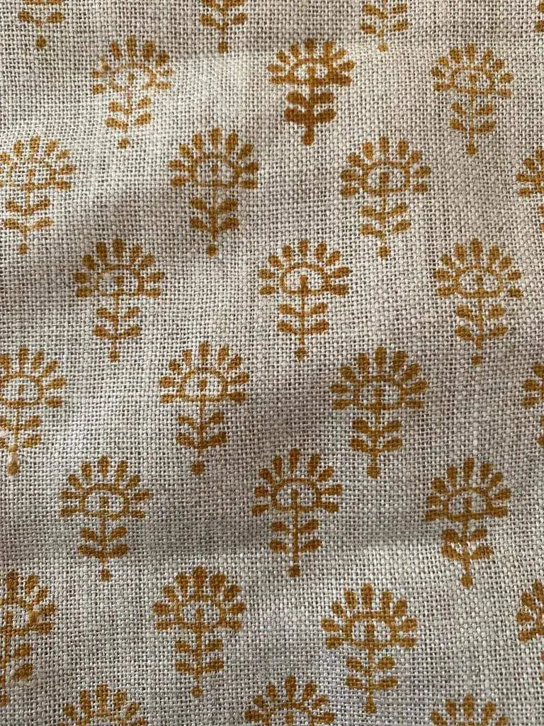 Linen fabric, Fabric by yard, Hand printed fabric, Block Print Fabric, Indian Fabric