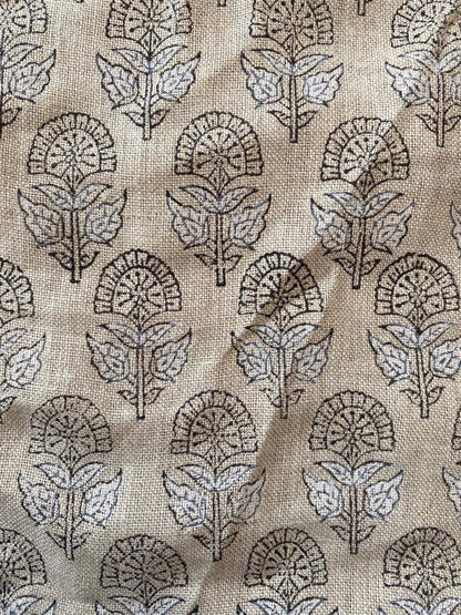 Linen fabric, Fabric by yard, Hand printed fabric, Block Print Fabric, Indian Fabric