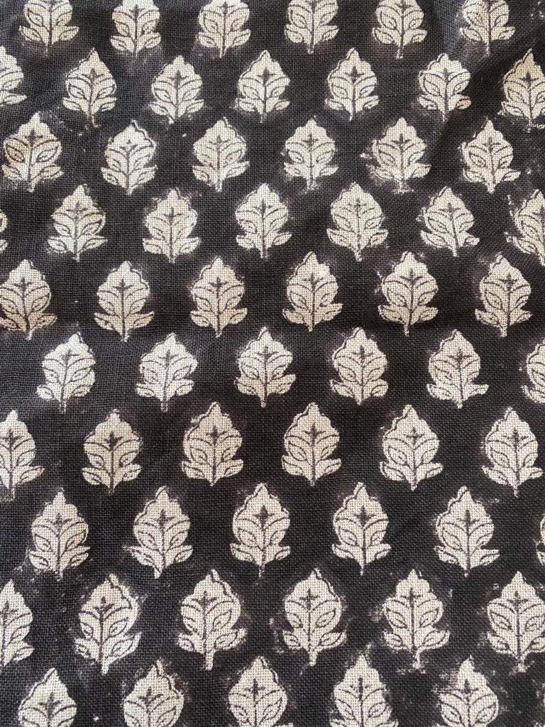 Handloom Linen Fabric - most popular block print fabric - best for Upholstery , cushion cover , sofa/chair cover , and other crafts - Maple Village Lane