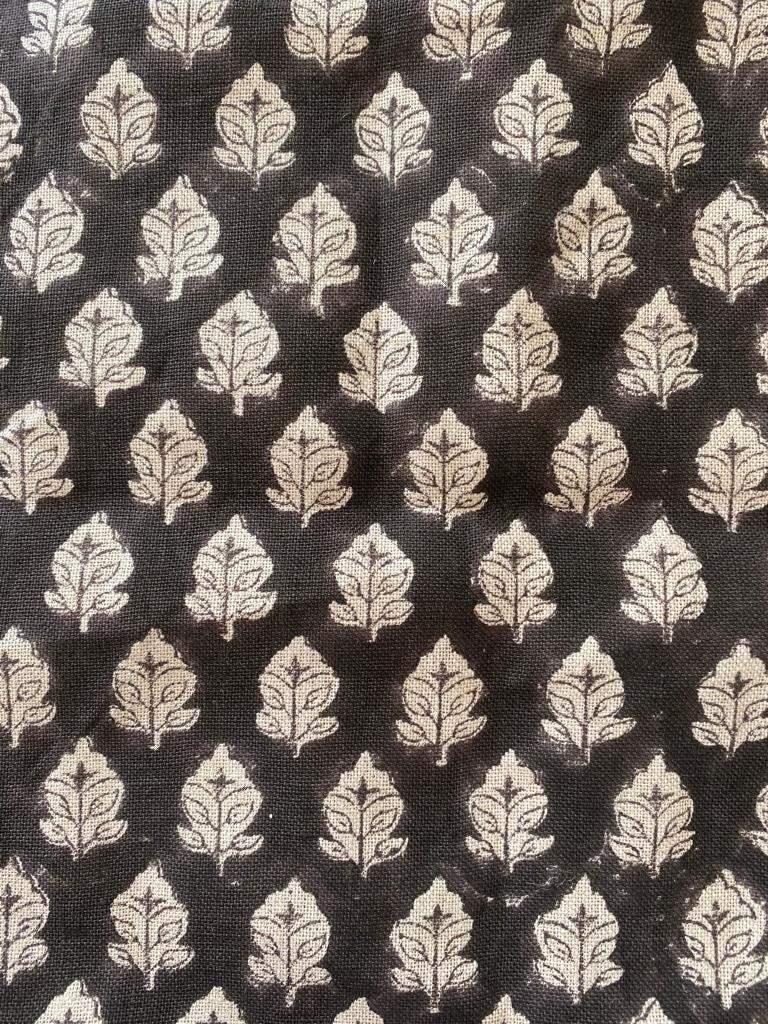 Handloom Linen Fabric - most popular block print fabric - best for Upholstery , cushion cover , sofa/chair cover , and other crafts - Maple Village Lane