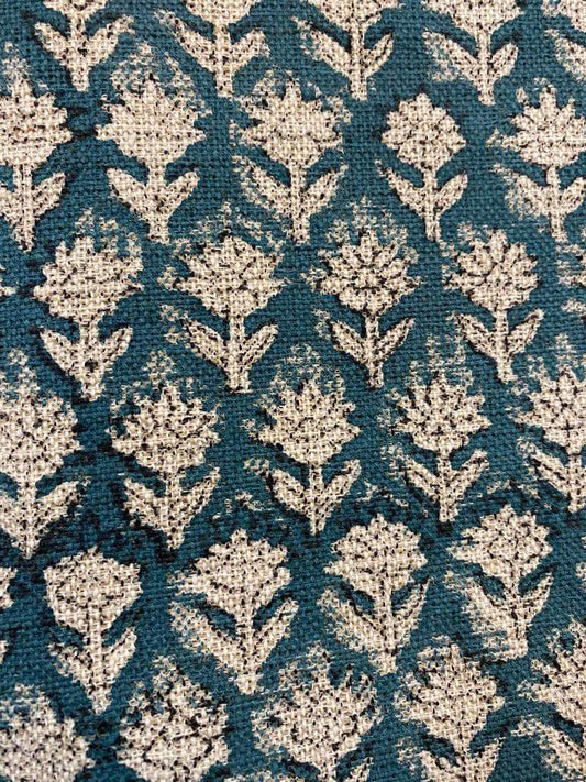 Linen fabric, Fabric by yard, Hand printed fabric, Block Print Fabric, Indian Fabric