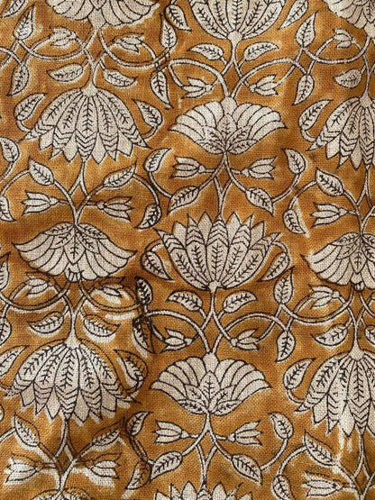 Linen fabric, Fabric by yard, Hand printed fabric, Block Print Fabric, Indian Fabric