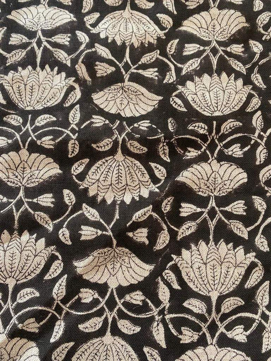 Linen fabric, Fabric by yard, Hand printed fabric, Block Print Fabric, Indian Fabric