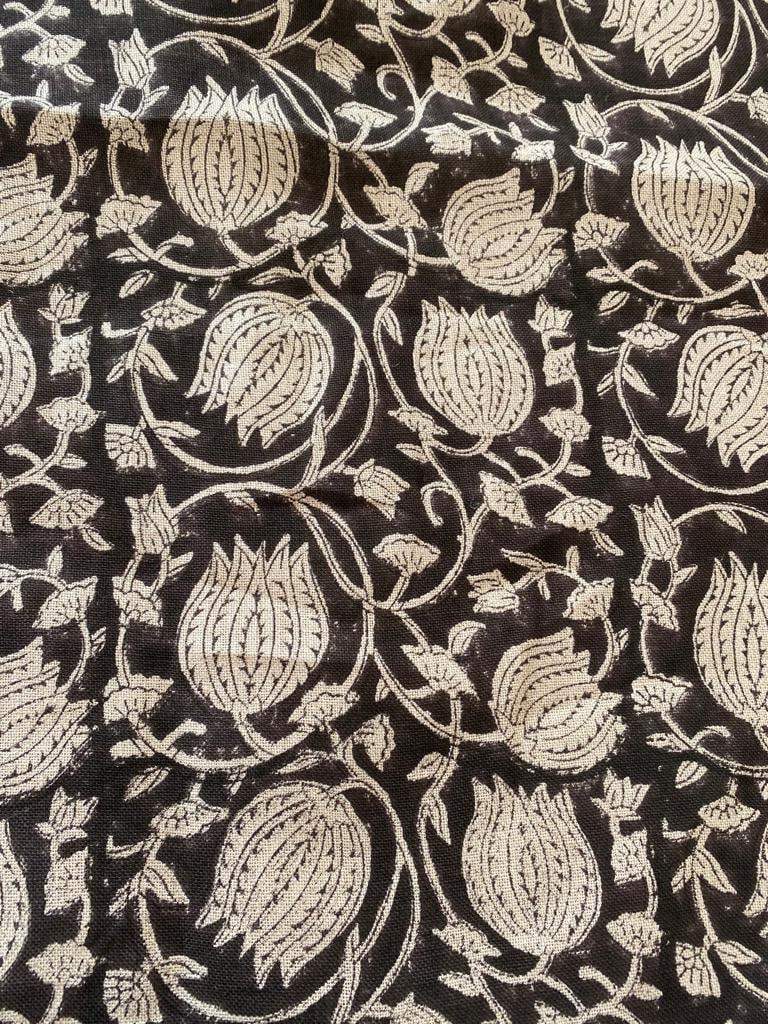 Linen fabric, Fabric by yard, Hand printed fabric, Block Print Fabric, Indian Fabric