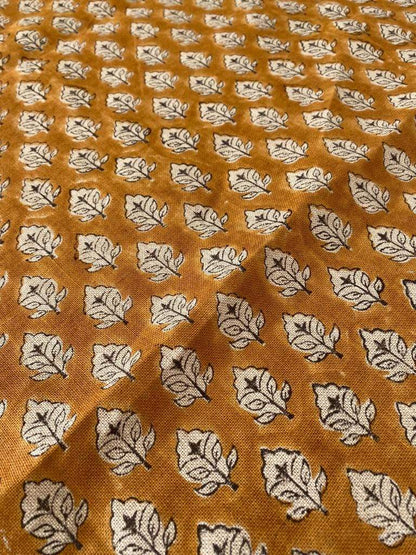 Handloom Linen Fabric - most popular block print fabric - best for Upholstery , cushion cover , sofa/chair cover , and other crafts - Maple Village Lane