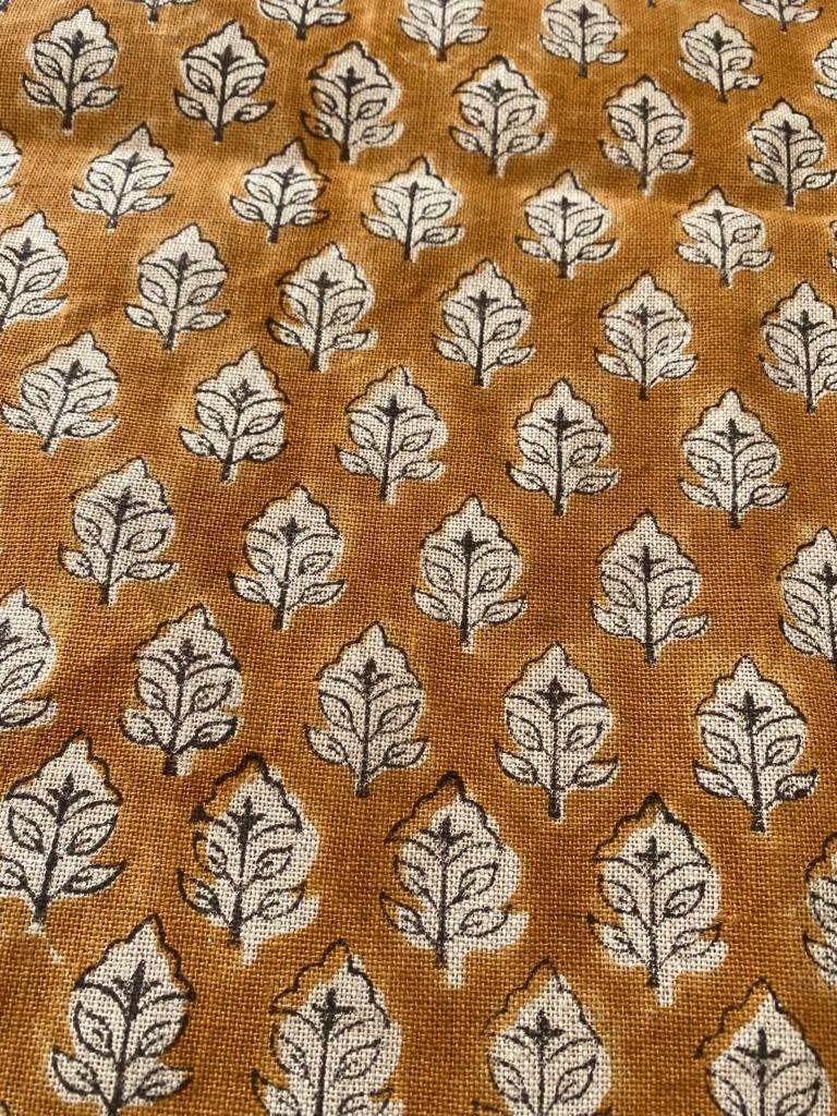 Handloom Linen Fabric - most popular block print fabric - best for Upholstery , cushion cover , sofa/chair cover , and other crafts - Maple Village Lane