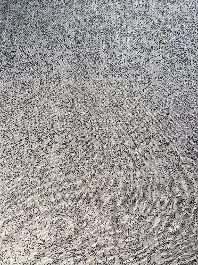 Linen fabric, Fabric by yard, Hand printed fabric, Block Print Fabric, Indian Fabric