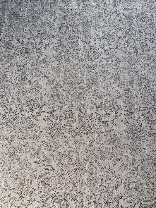 Linen fabric, Fabric by yard, Hand printed fabric, Block Print Fabric, Indian Fabric