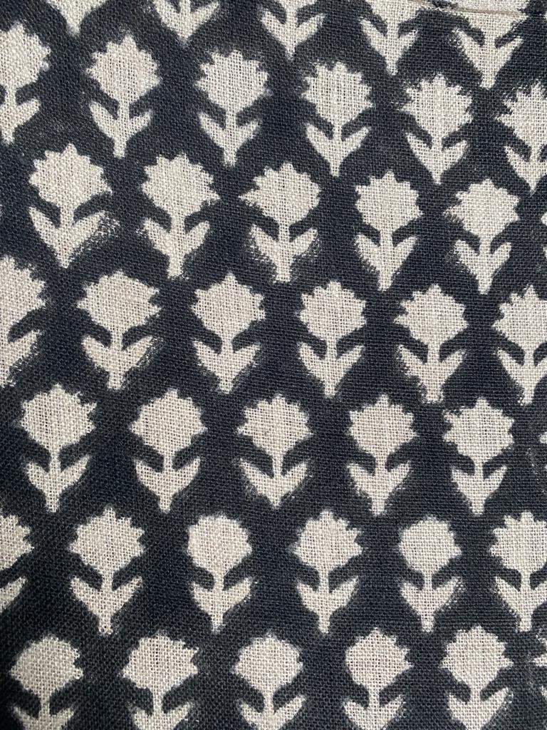 Linen fabric, Fabric by yard, Hand printed fabric, Block Print Fabric, Indian Fabric