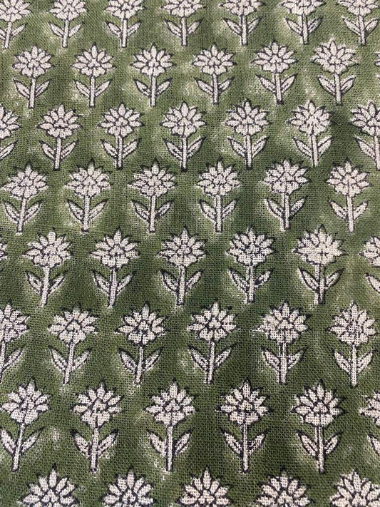 Linen fabric, Fabric by yard, Hand printed fabric, Block Print Fabric, Indian Fabric