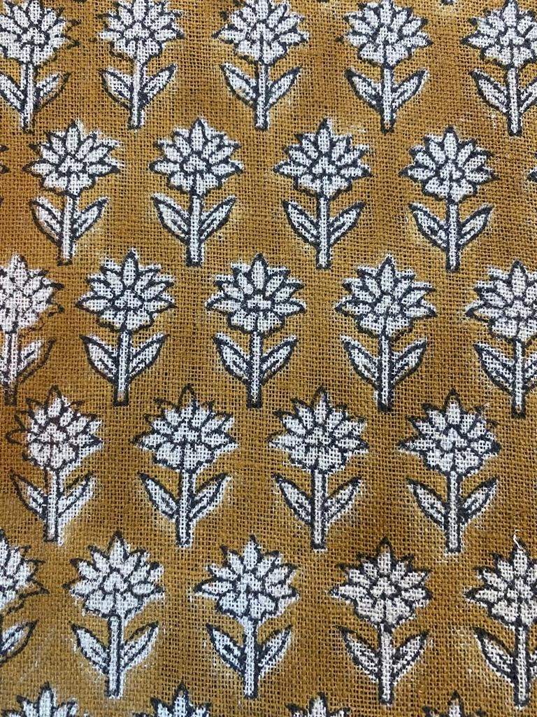 Linen fabric, Fabric by yard, Hand printed fabric, Block Print Fabric, Indian Fabric