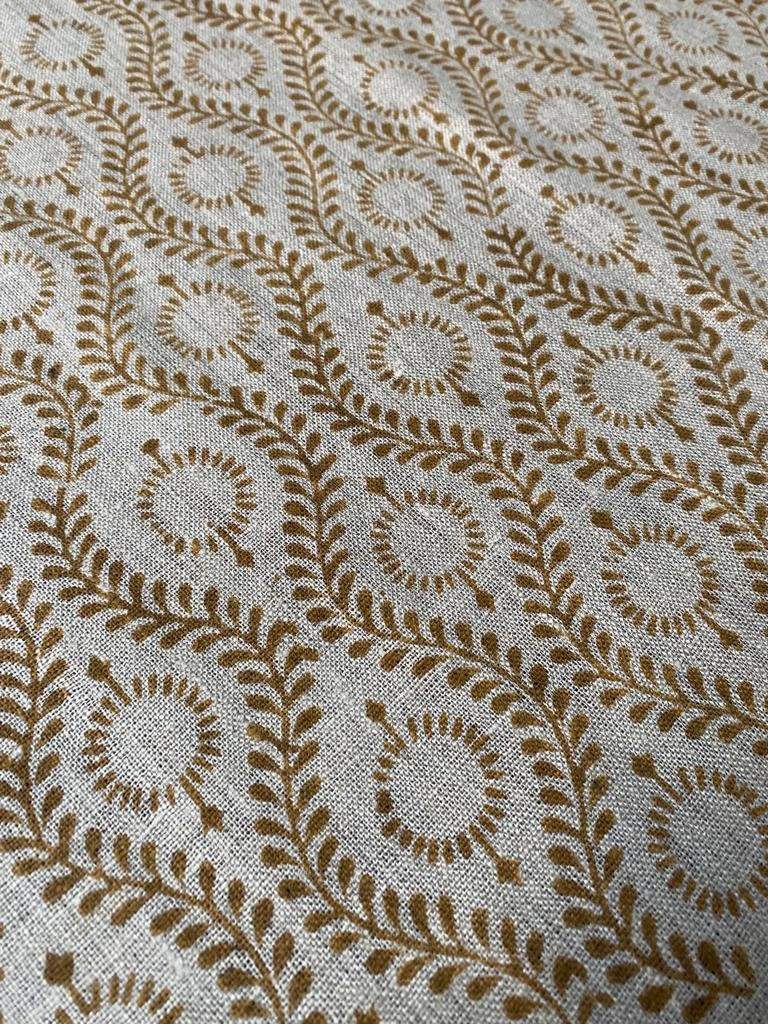 Sahara Motif Handloom Linen Fabric Linen Fabric Flower Mustrad Colour Upholstery Fabric, Pillow Cover ,Thick Linen Fabric - Maple Village Lane