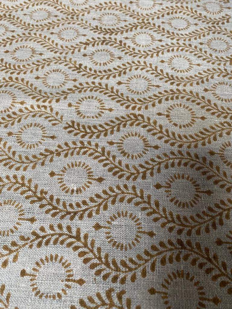 Sahara Motif Handloom Linen Fabric Linen Fabric Flower Mustrad Colour Upholstery Fabric, Pillow Cover ,Thick Linen Fabric - Maple Village Lane