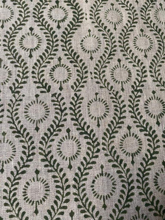 Linen fabric, Fabric by yard, Hand printed fabric, Block Print Fabric, Indian Fabric