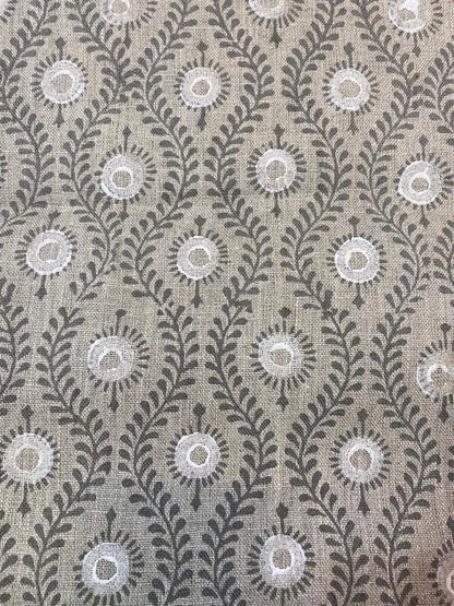 Sahara Motif Handloom Hand Block Linen Fabric