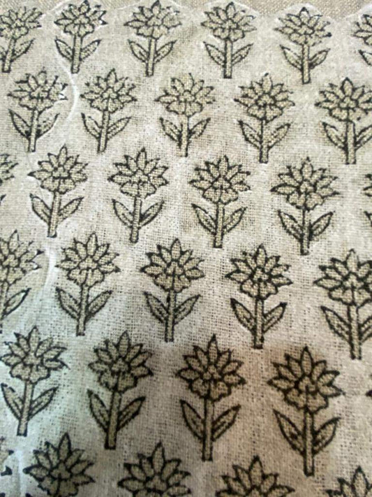 Linen fabric, Fabric by yard, Hand printed fabric, Block Print Fabric, Indian Fabric