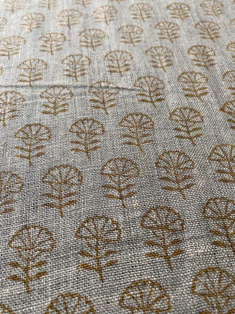 Linen fabric, Fabric by yard, Hand printed fabric, Block Print Fabric, Indian Fabric