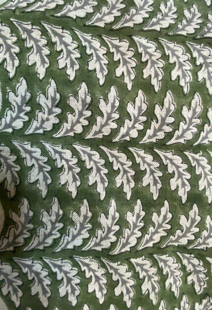 Block Print Fabric, Floral Print Linen, By the yards, Pillow Cover Fabric, For Table Cloth, Hand Woven Thick Linen Fabric For Upholstery - Maple Village Lane