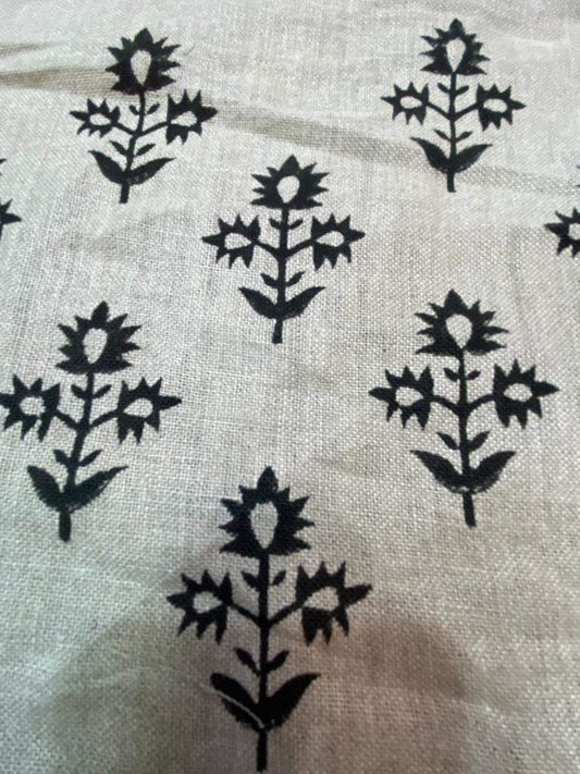 Linen fabric, Fabric by yard, Hand printed fabric, Block Print Fabric, Indian Fabric