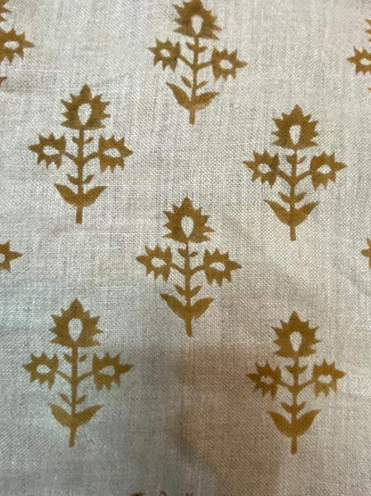 Linen fabric, Fabric by yard, Hand printed fabric, Block Print Fabric, Indian Fabric