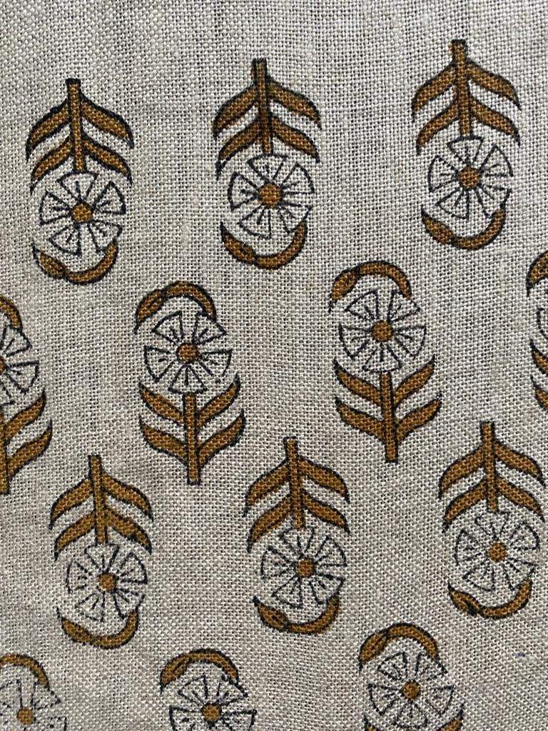 Linen fabric, Fabric by yard, Hand printed fabric, Block Print Fabric, Indian Fabric