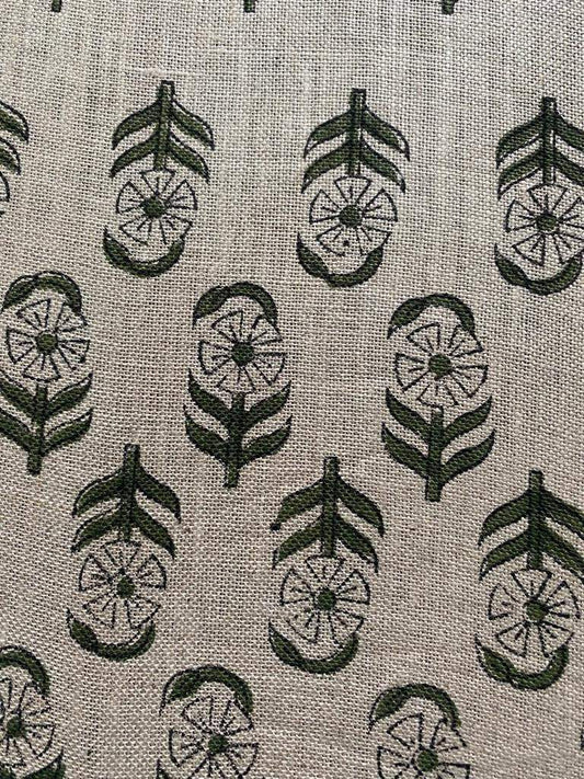 Linen fabric, Fabric by yard, Hand printed fabric, Block Print Fabric, Indian Fabric