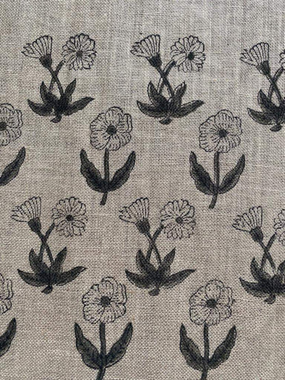 Linen fabric, Fabric by yard, Hand printed fabric, Block Print Fabric, Indian Fabric