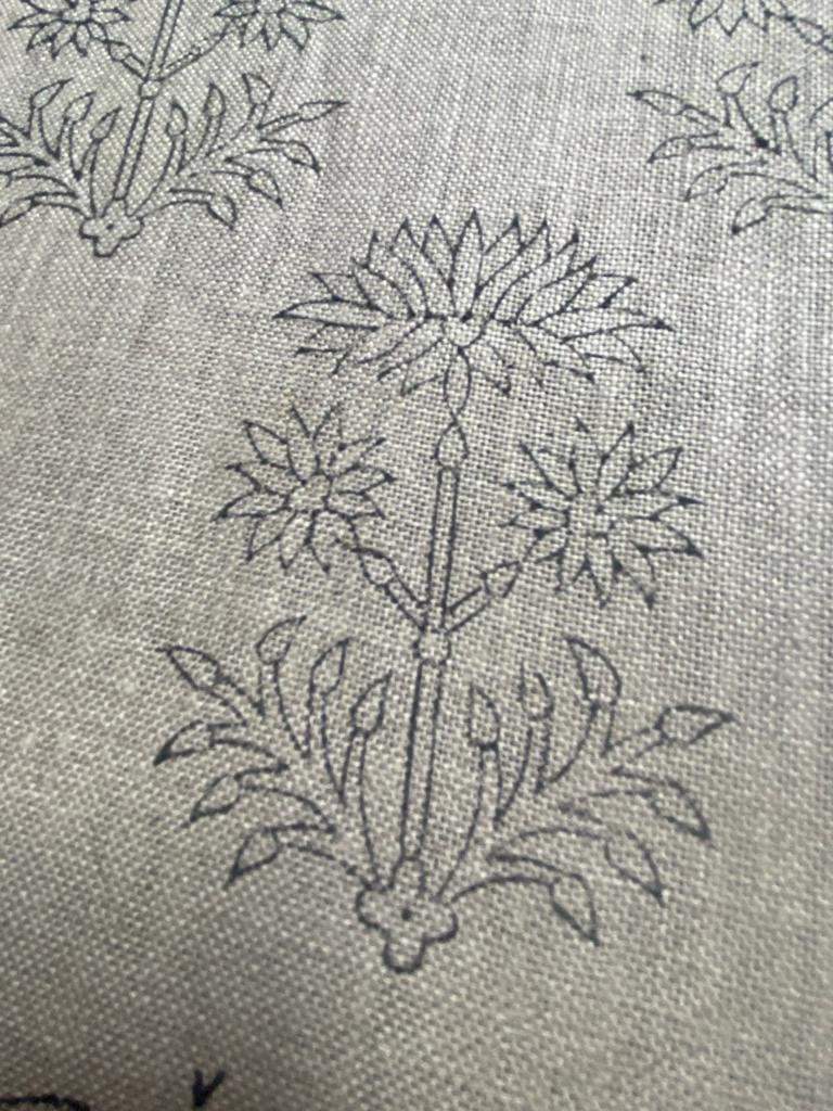 Handloom linen fabric designer indian hand block print heavy fabric pillowcases thick linen upholstery block printing art table cover - Maple Village Lane