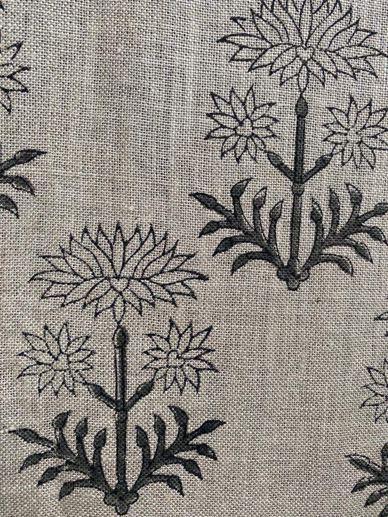 Linen fabric, Fabric by yard, Hand printed fabric, Block Print Fabric, Indian Fabric