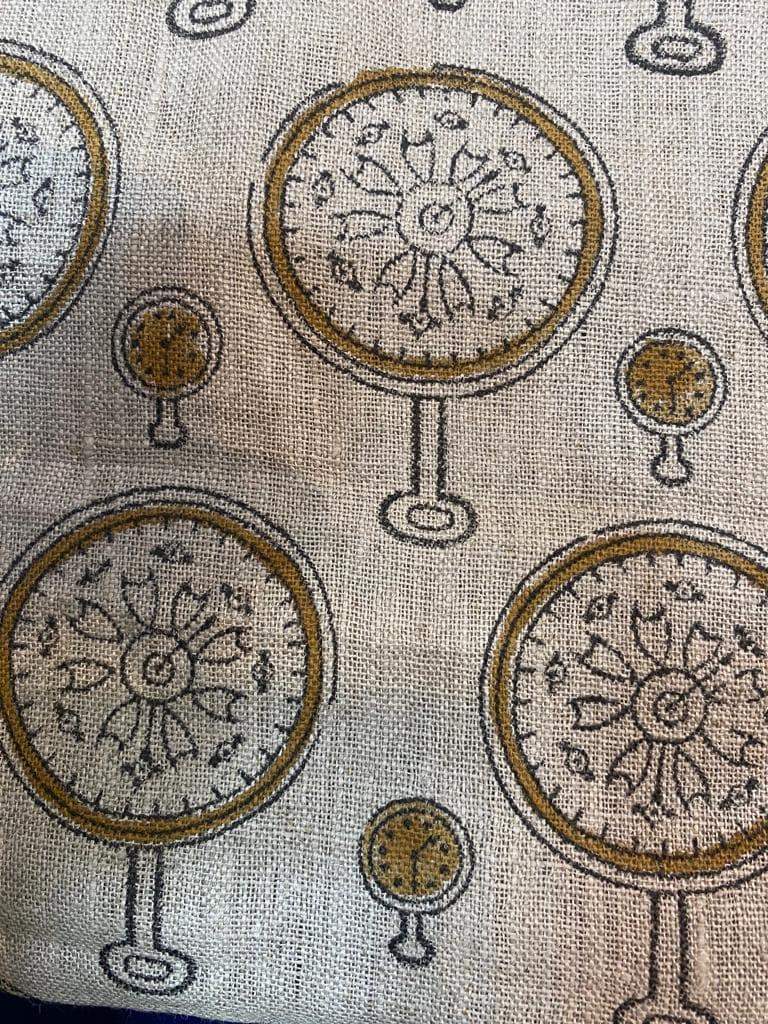 Linen fabric, Fabric by yard, Hand printed fabric, Block Print Fabric, Indian Fabric